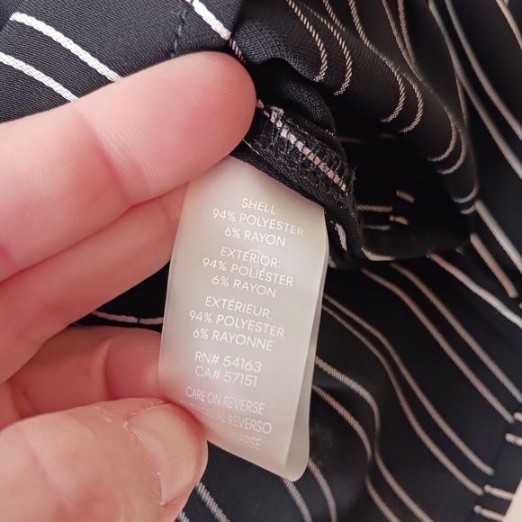 Calvin Klein Black Stripe Wrap Style Blouse - Picture 9 of 14